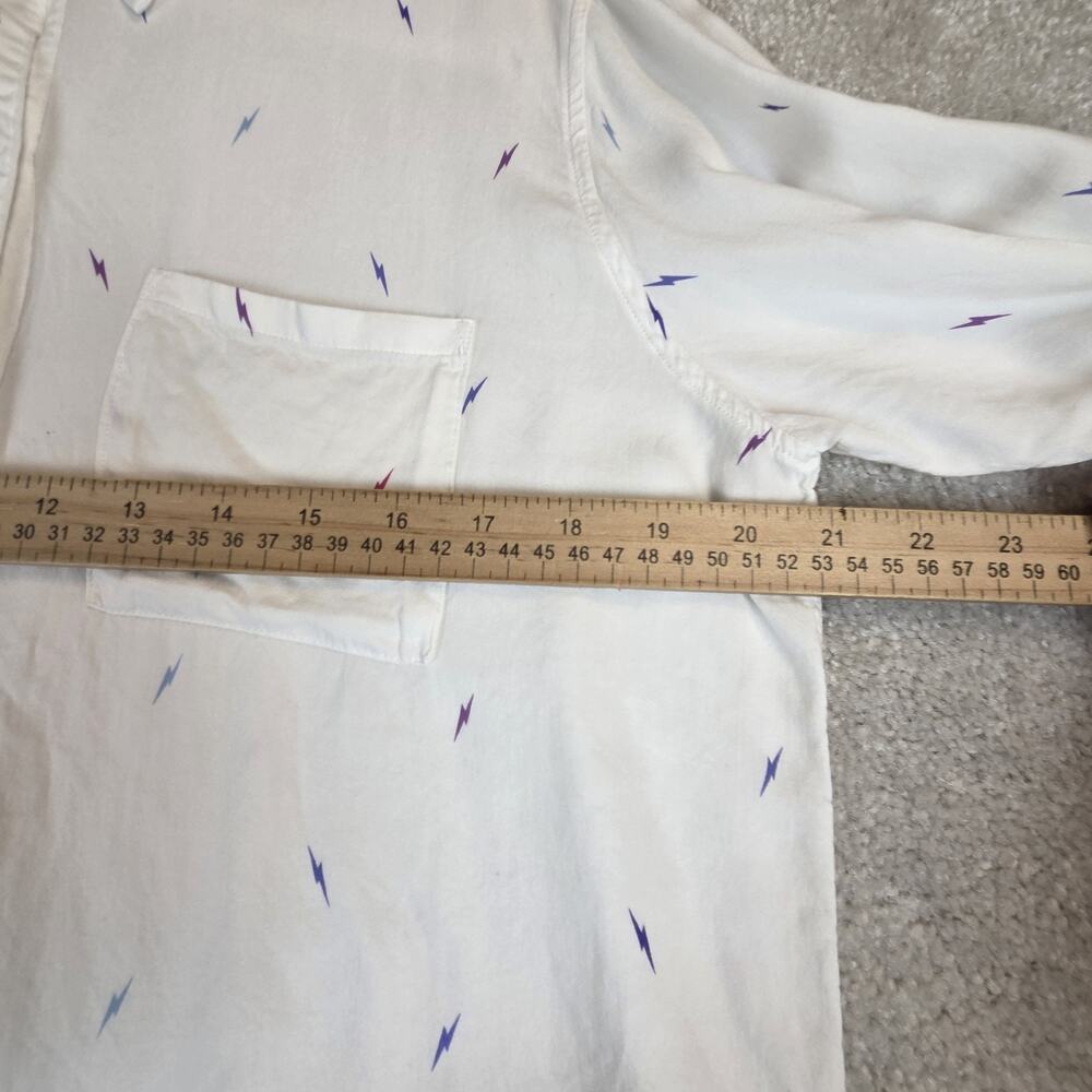 Rails Rocsi Rainbow Lightning Button Up Shirt Womens M White Stretch Boho Beach‎ - Picture 4 of 9